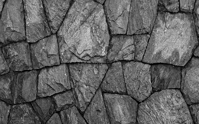gray stone texture, real rock texture, stones, stone tile texture, gray stone background, HD wallpaper