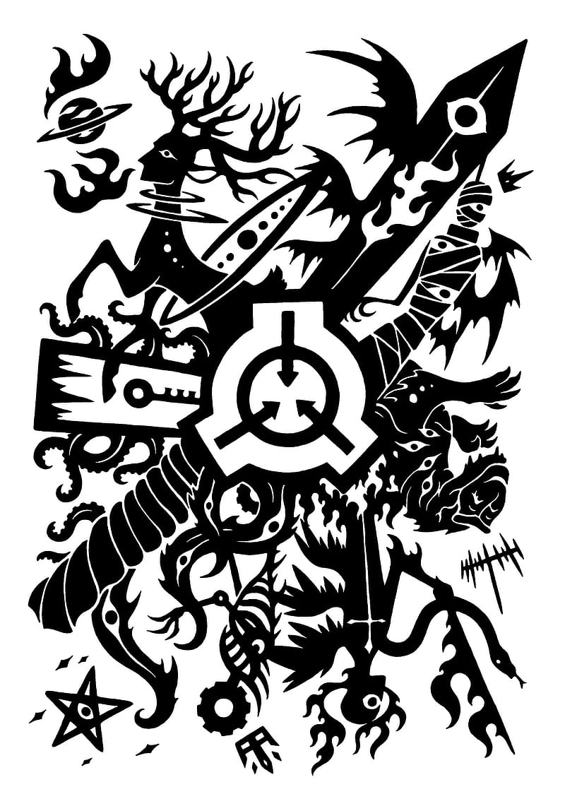 SCP Foundation, black, logo, pattern, scp, scpcontainmentbreach,  scpfoundation, HD phone wallpaper