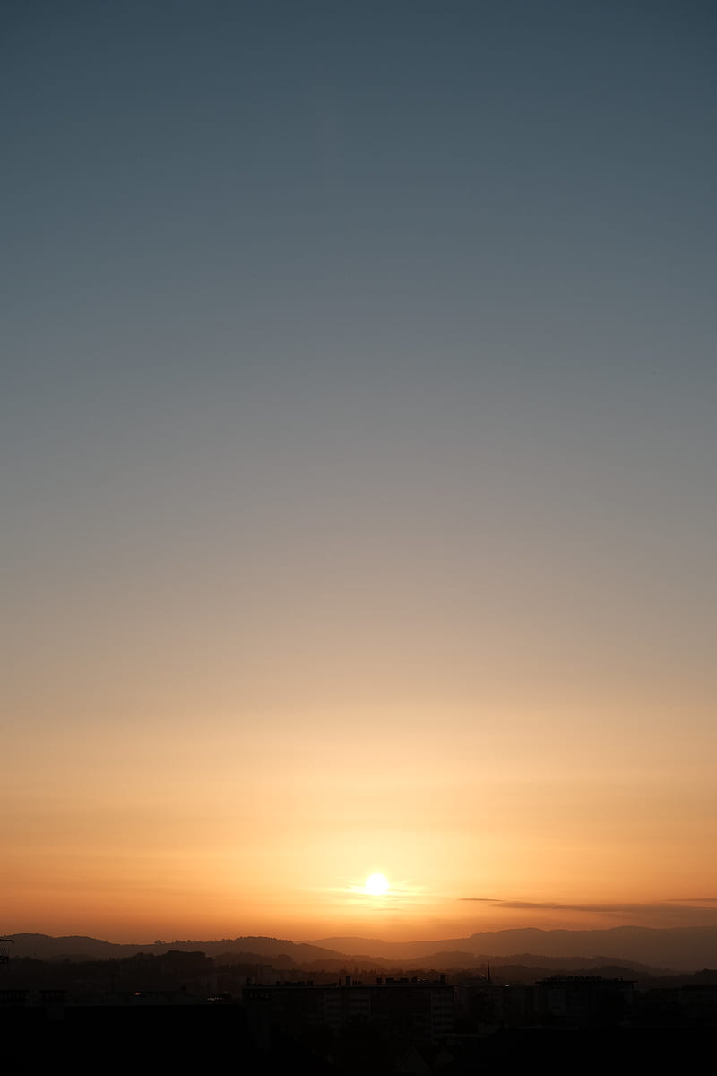sunset, dusk, sun, horizon, evening, HD phone wallpaper