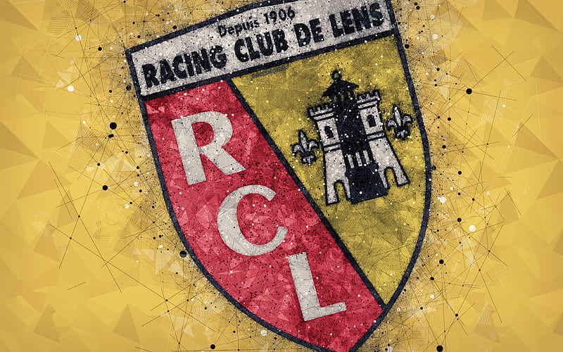 thee deze Trouwens RC Lens logo, geometric art, French football club, yellow abstract  background, HD wallpaper | Peakpx