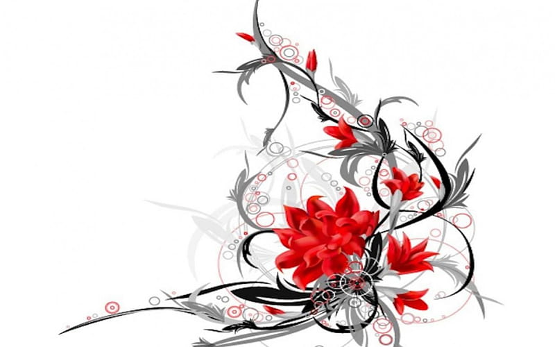 Fire flower, flower, art, fire, red, HD wallpaper | Peakpx