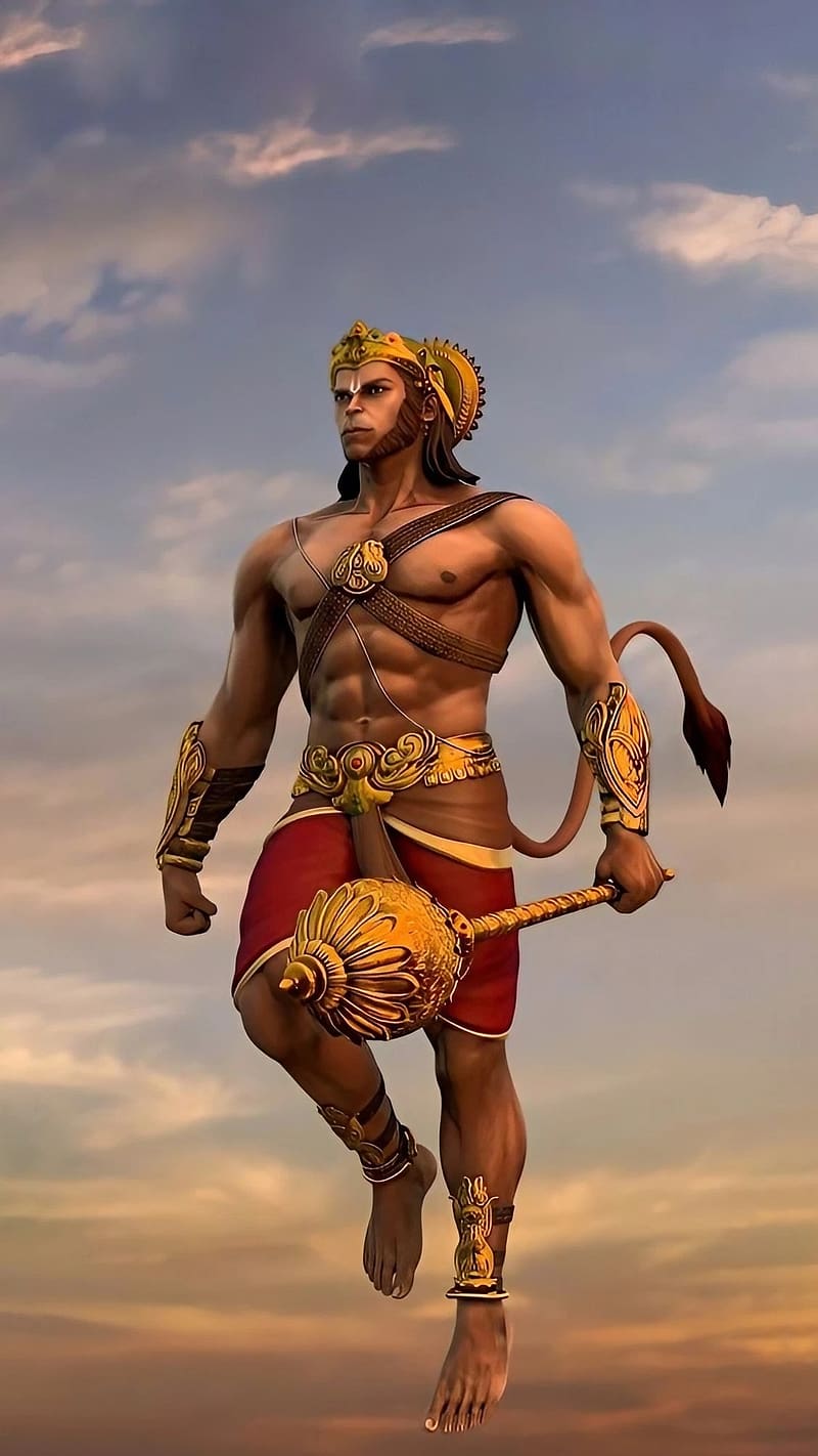 Bajrangbali Ke, Animated Lord Hanuman, hindu god, bhakti, devotional, HD phone wallpaper