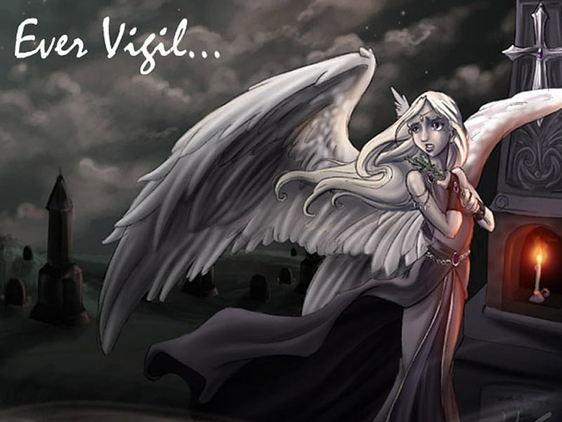 Ever Vigil, fantasy, anime, angel, HD wallpaper