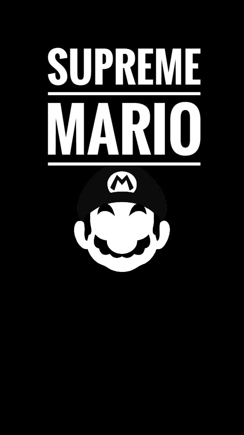 Supreme Mario, minimal, supermario, HD phone wallpaper