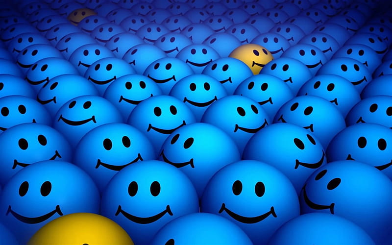 3d smileys, emotions, smiles, be different concepts, smilies, HD wallpaper