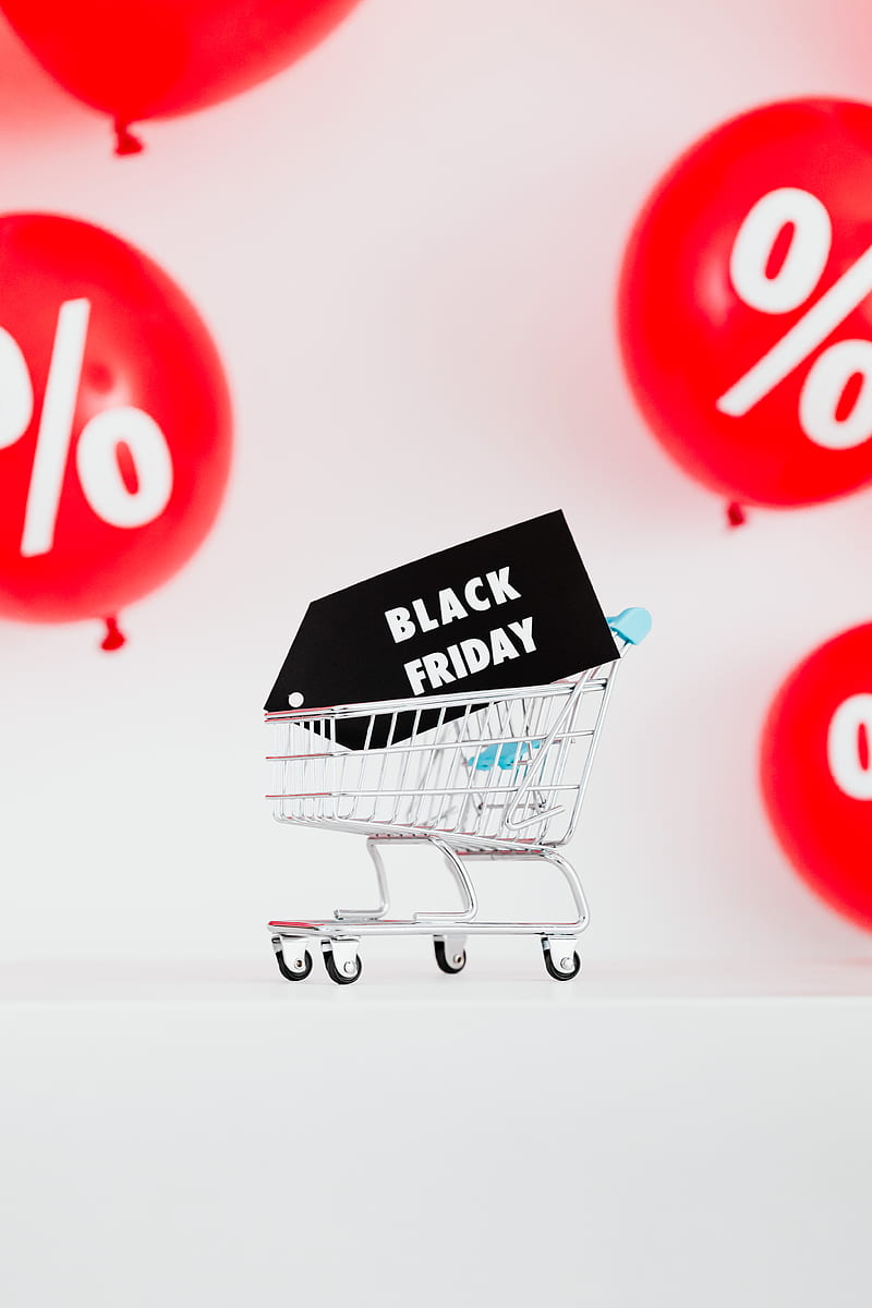 A Black Friday Sale Signage in a Miniature Shopping Cart, HD phone wallpaper