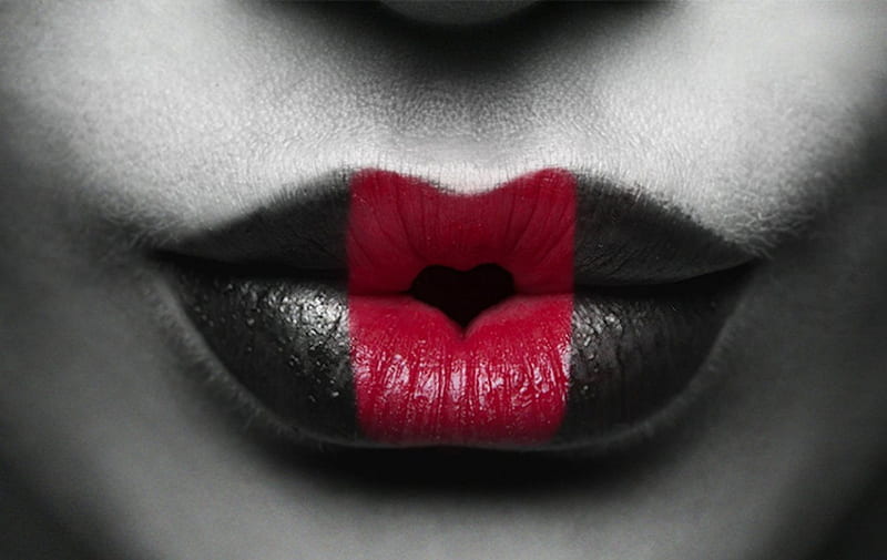 Lips, art, woman, heart, HD wallpaper | Peakpx