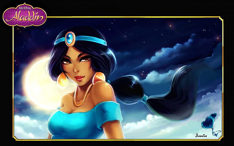 Jasmine, aladin, cartoon, movie, HD wallpaper