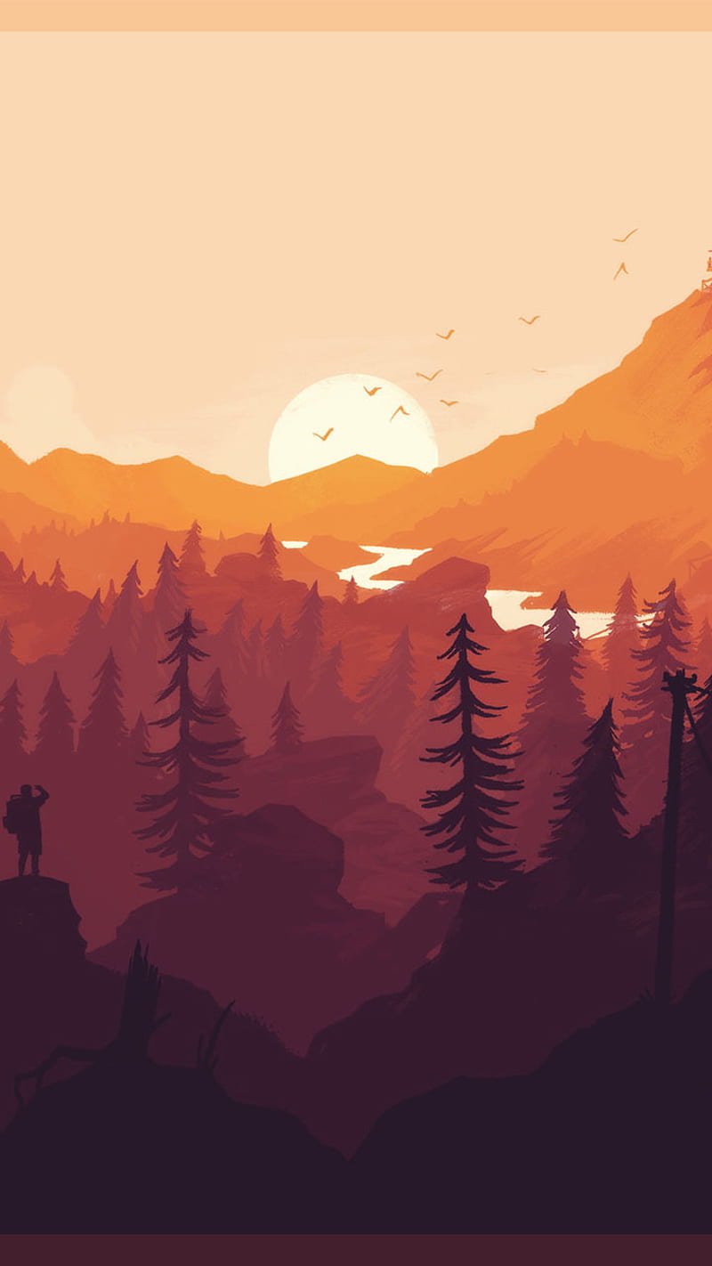 Firewatch, game, landscape, sunset, HD