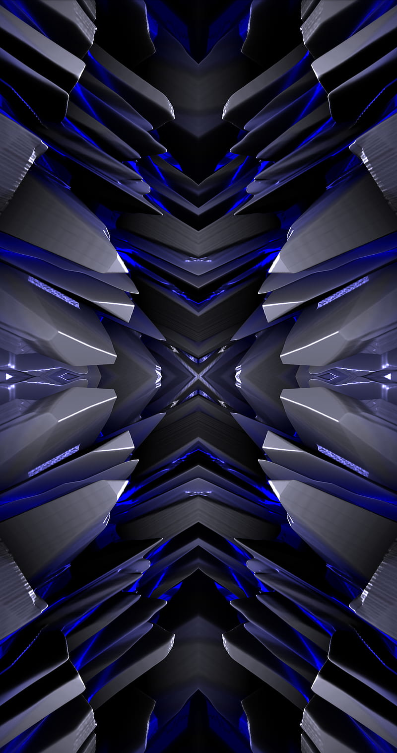 Blue Steel, abstract, gold, metal, silver, HD phone wallpaper