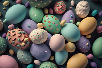 Easter eggs, texture, egg, easter, pattern, HD wallpaper
