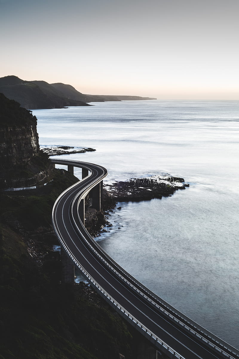 bird's eye view of curved road, HD phone wallpaper