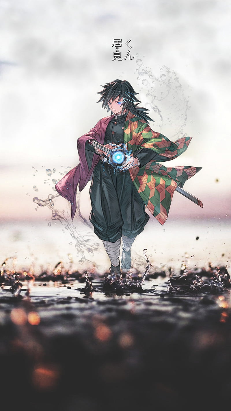 Giyuu tomioka , anime , animes edit, art, demon slayer, hashira, kimetsunoyaiba, HD phone wallpaper