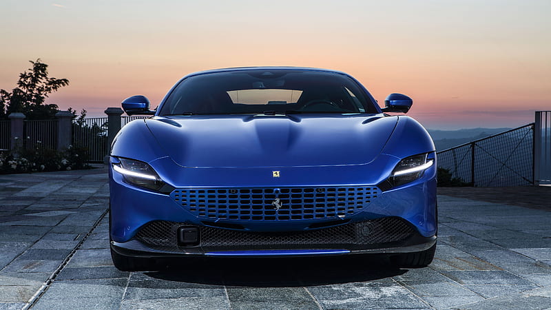 Blue Ferrari Roma 2021 10 Cars, HD wallpaper