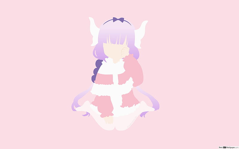 Dragon maid Kanna, cute, pink, HD wallpaper