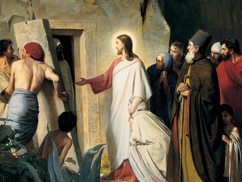 Jesus and Lazarus, Lazarus, Mary, Martha, Jesus, HD wallpaper