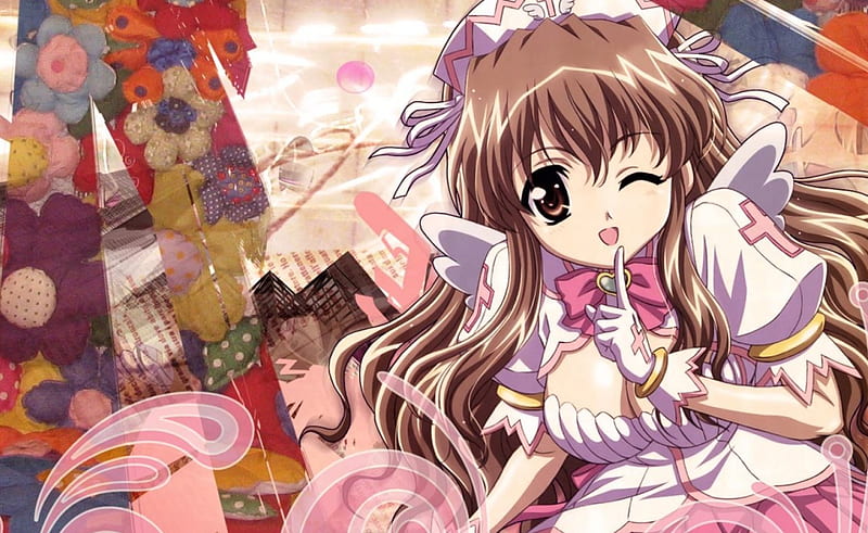 Haha!! :3, dress, pink, girl, anime, HD wallpaper