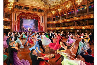 Ballroom, dancers, art, luminos, people, painting, dance, pictura, HD  wallpaper | Peakpx