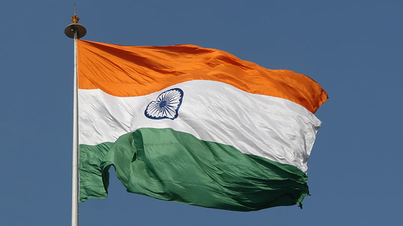 Indian Flag Flying In Blue Sky Background Indian Flag, HD wallpaper | Peakpx