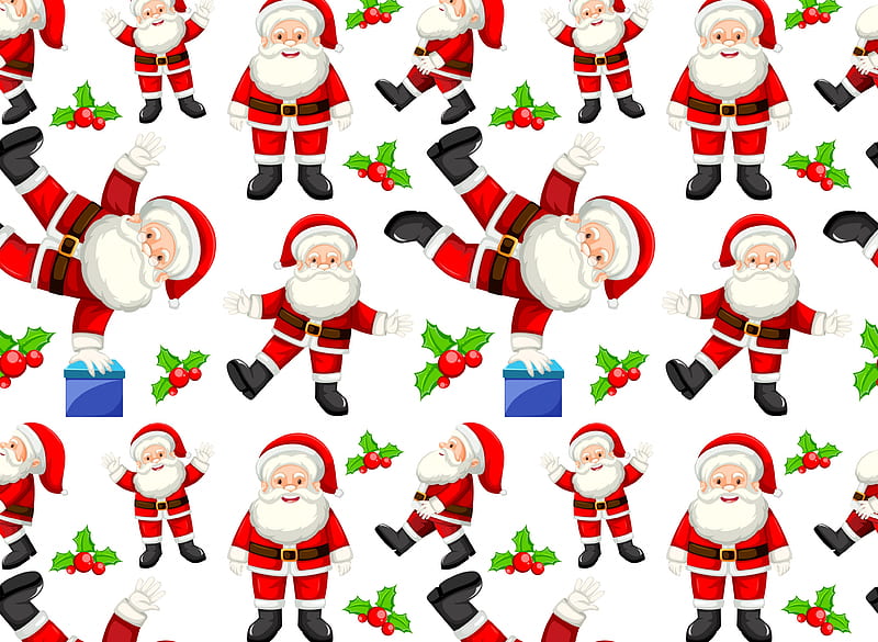 Pattern, craciun, red, christmas, texture, mistketoe, santa, white, mistletoe, gift, HD wallpaper