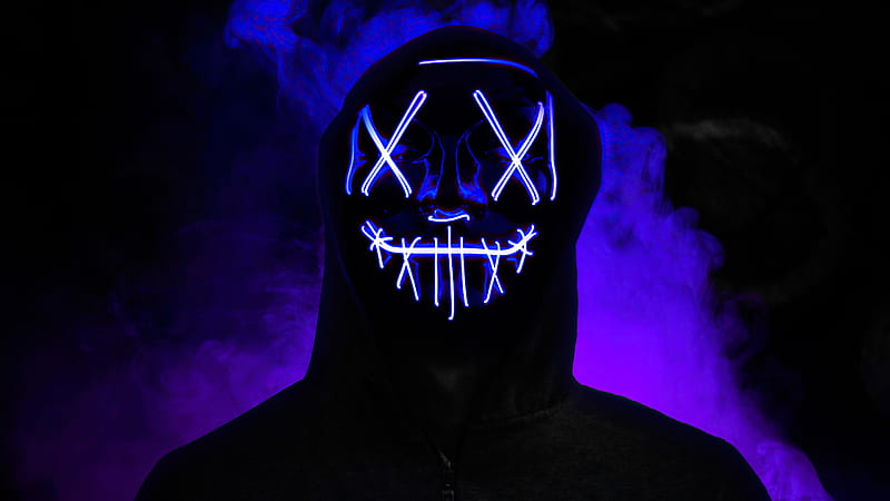 Boy Neon Mask Glowing , boy, neon, mask, artist, artwork, digital-art, HD wallpaper