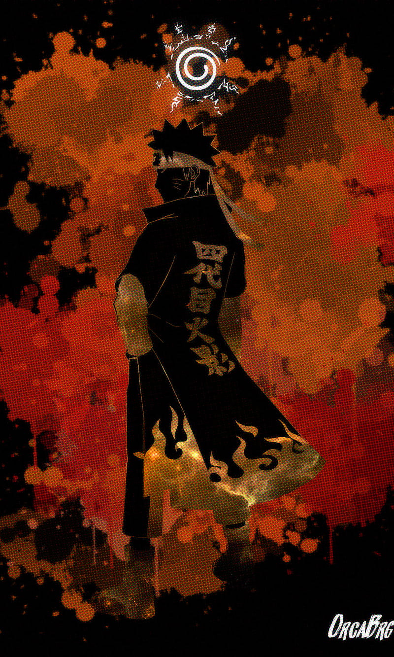 Naruto Watercolor, anime, desenho, manga, okage, orange, HD phone wallpaper