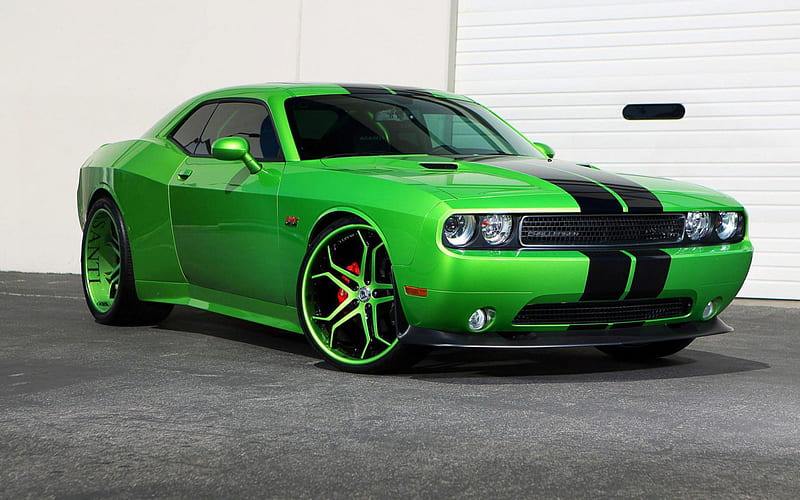 Dodge Challenger, Dodge, Challenger, Car, Green, HD wallpaper