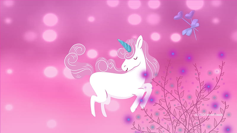 unicornio, fantasia, lovely, pink, glitter, HD wallpaper