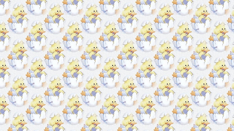 Texture, pattern, yellow, easter, spring, cute, egg, paper, white, duckling, HD wallpaper