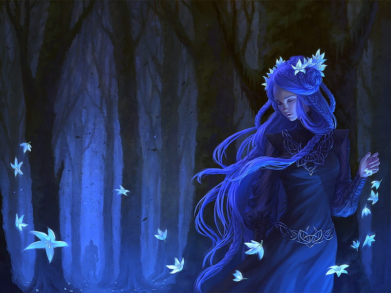 Blue Angel, arts, fantasy, angel, blue, HD wallpaper | Peakpx