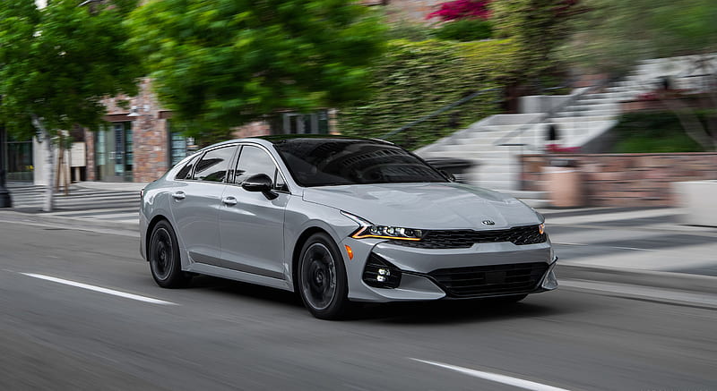 2021 Kia K5 GT-Line AWD - Front Three-Quarter , car, HD wallpaper