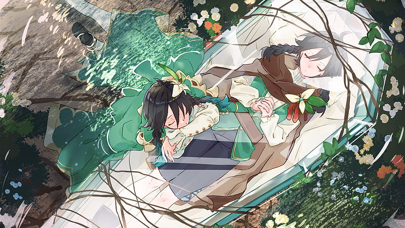 Sleeping Venti Genshin Impact, HD wallpaper