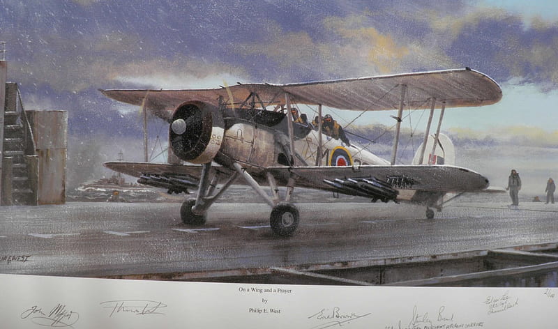 Fairey Swordfish, Pilot, Painting, Bi-Plane, WWI, HD wallpaper
