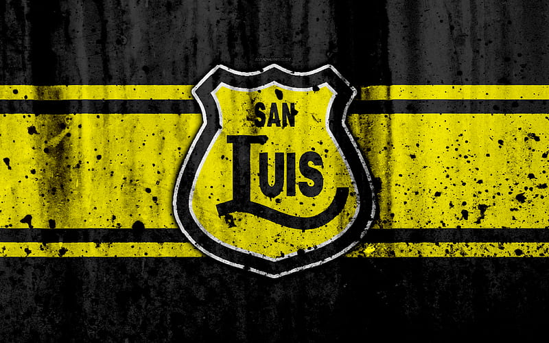 FC San Luis, art, grunge, Chilean Primera Division, soccer, football club, Chile, San Luis, logo, stone texture, San Luis FC, HD wallpaper