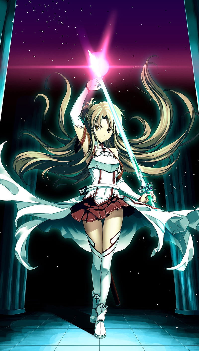 Asuna, anime, sao, sword art online, HD phone wallpaper
