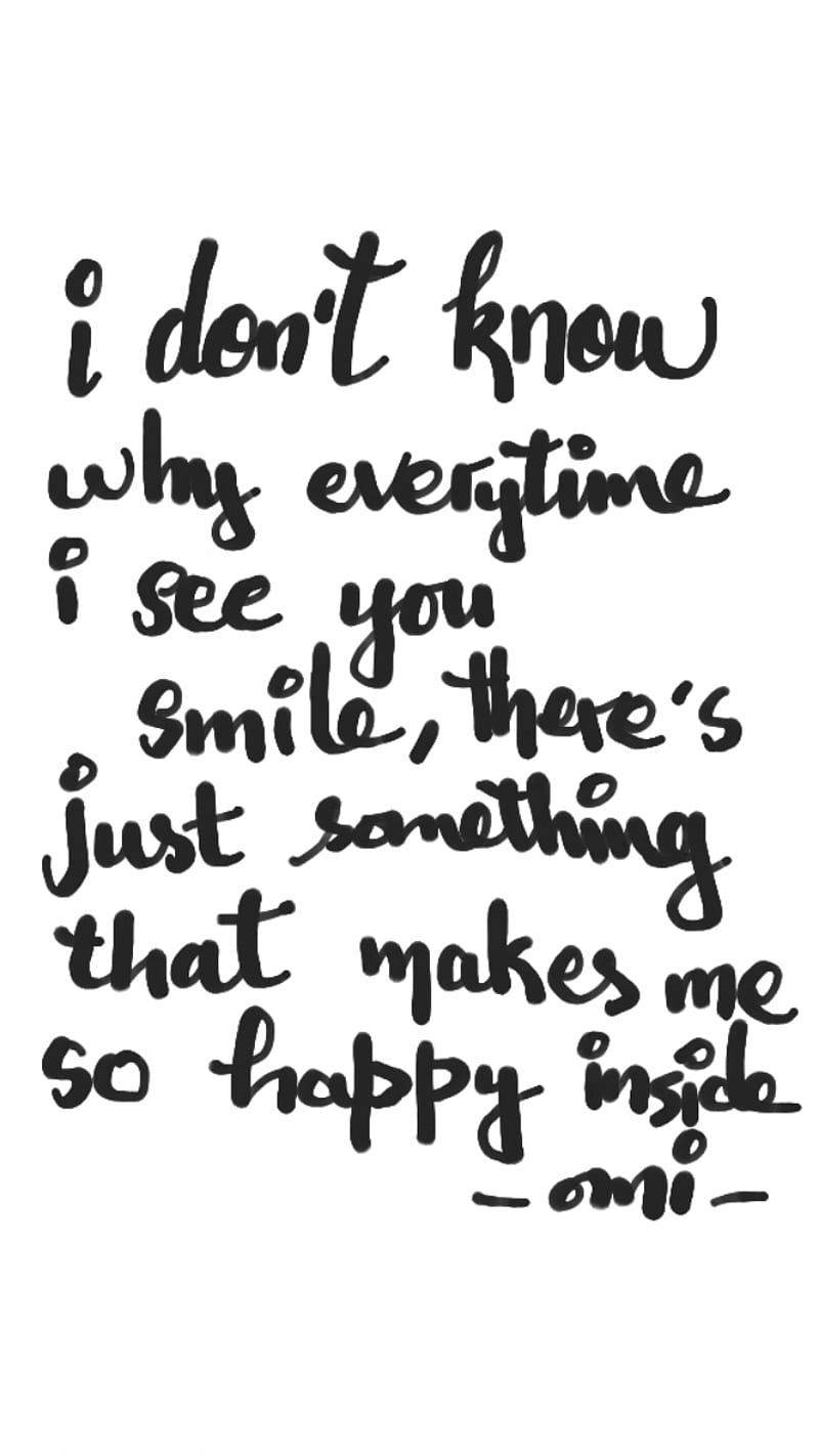 Smile, handwritten, happy, omi, quotes, words, HD phone wallpaper