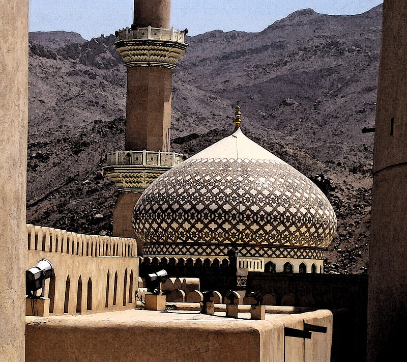 Oman mosque, arabia, building, islamic, middle east, HD wallpaper