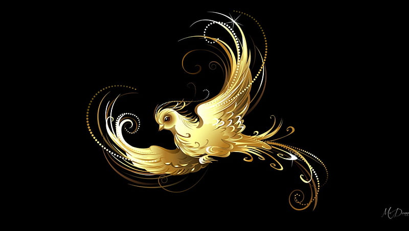 Golden Dove, pigeon, gold, sophisticated, bird, filegree, dove, luxurious, HD wallpaper