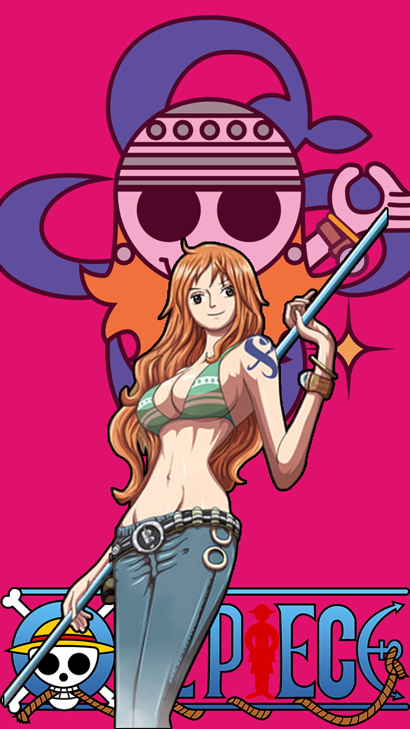 Nami, anime, luffy, one piece, HD phone wallpaper