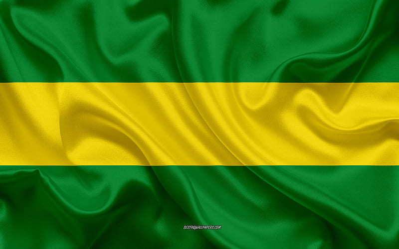 Flag of Caucasia, , silk texture, Caucasia, Colombian city, Caucasia flag, Colombia, HD wallpaper