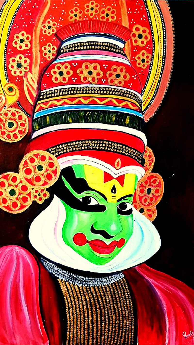 onam festival, art, performing arts, drawing, kathakali, dance, HD phone wallpaper