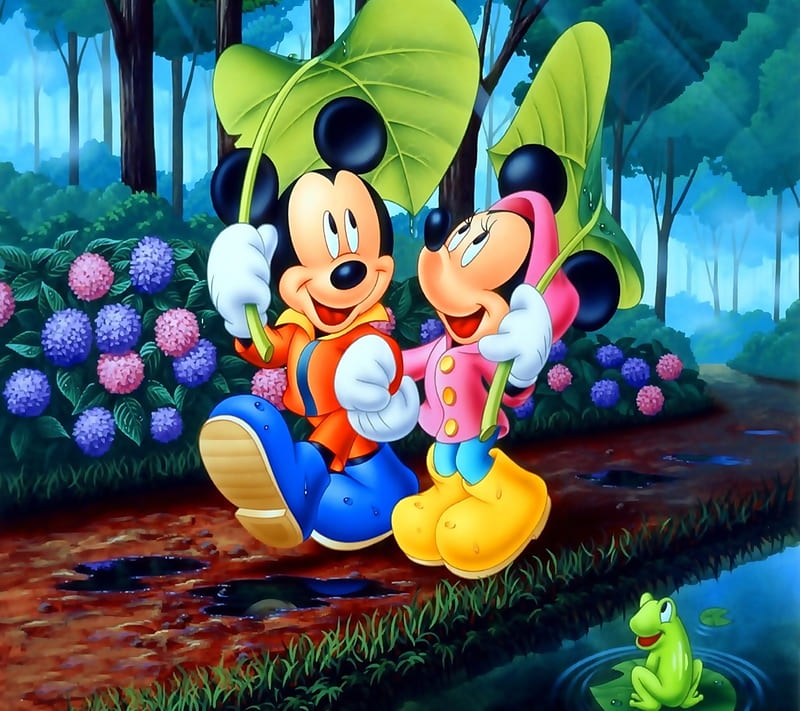 Mickey N Minnie, cartoon, cool, cute, daniel, HD wallpaper