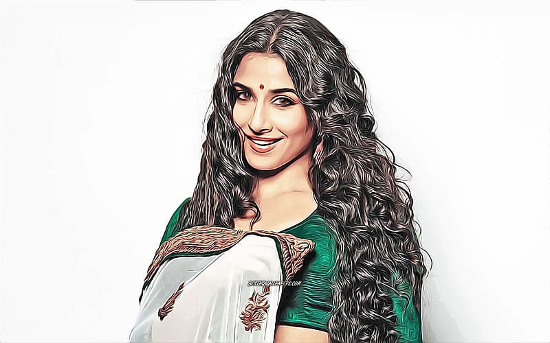 Vidya Balan Vector Art Bollywood Indian Actress, actrice, people, indian, vidya balan, vector art, actress, celebrities, bollywood, indian actress, HD wallpaper