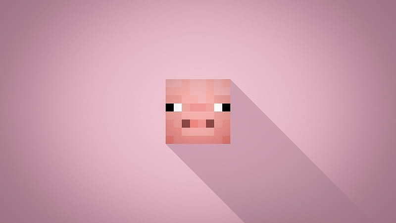 Minecraft Minimalist Pig, HD wallpaper