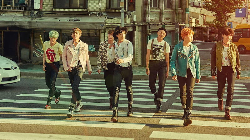 BTS Team Crossing Road, HD wallpaper