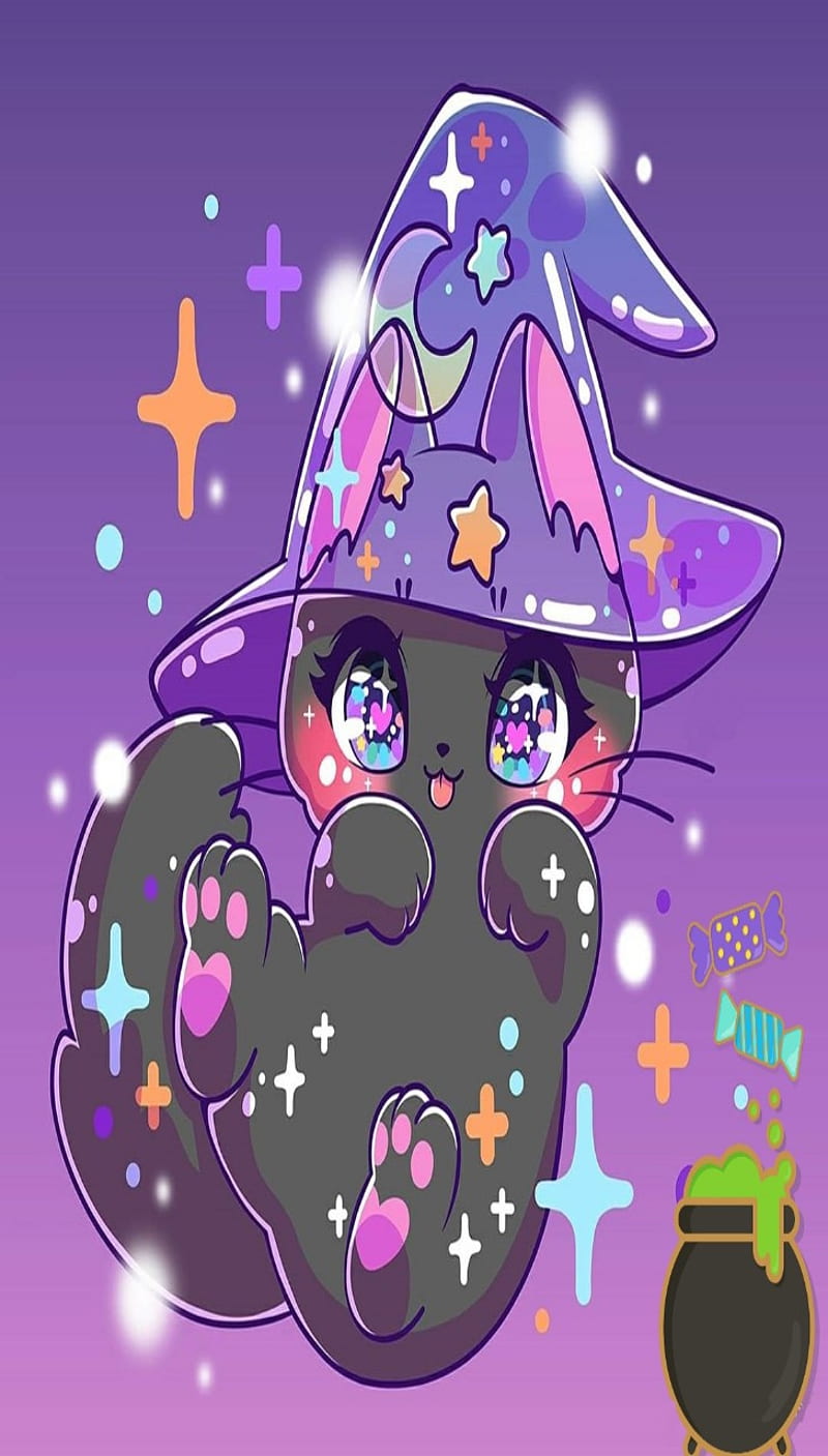 Halloween Kitty Wallpaper by brandimillerart on DeviantArt