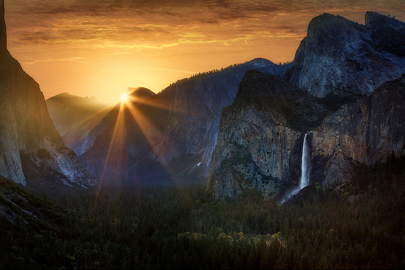 Sunrise At Tunnel View Yosemite National Park , yosemite, national-park, nature, mountains, HD wallpaper