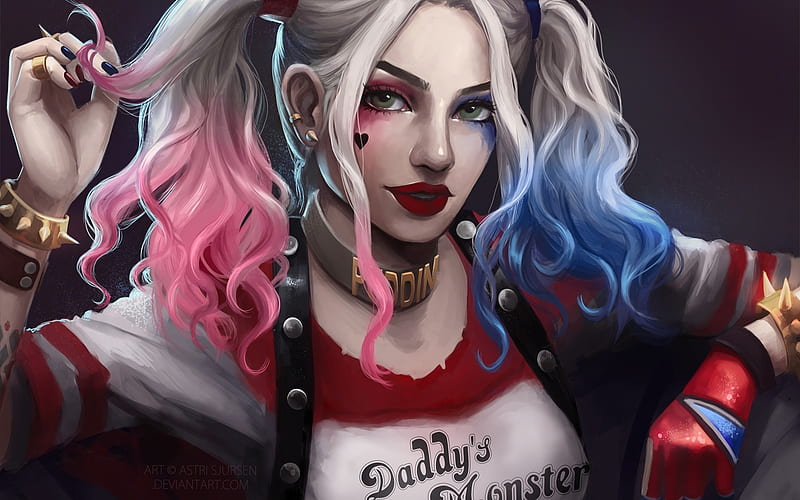 Art Harley Quinn , harley-quinn, artwork, superheroes, HD wallpaper