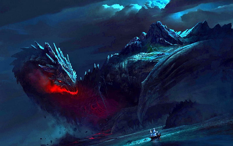 The World Serpent, magic, fantasy, dragon, dark, HD wallpaper