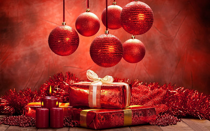 red presents-Holidays, HD wallpaper